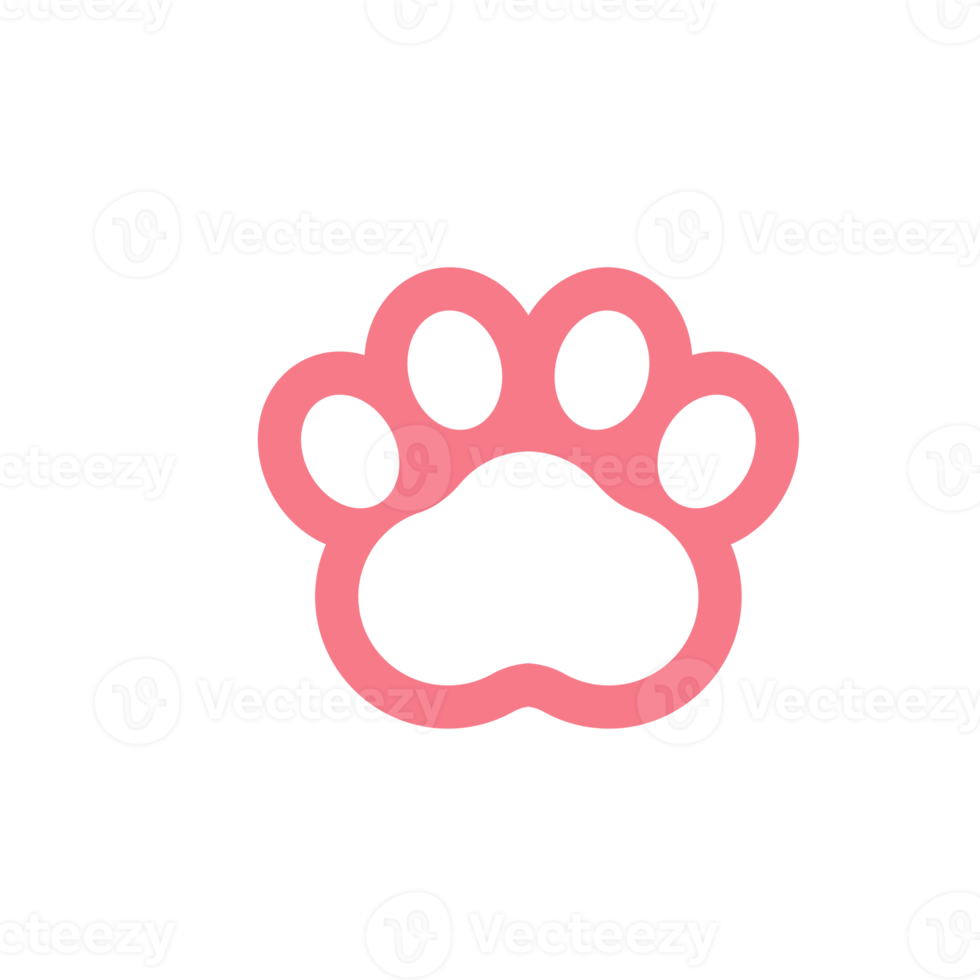 Dog and cat paws with sharp claws. cute animal footprints png