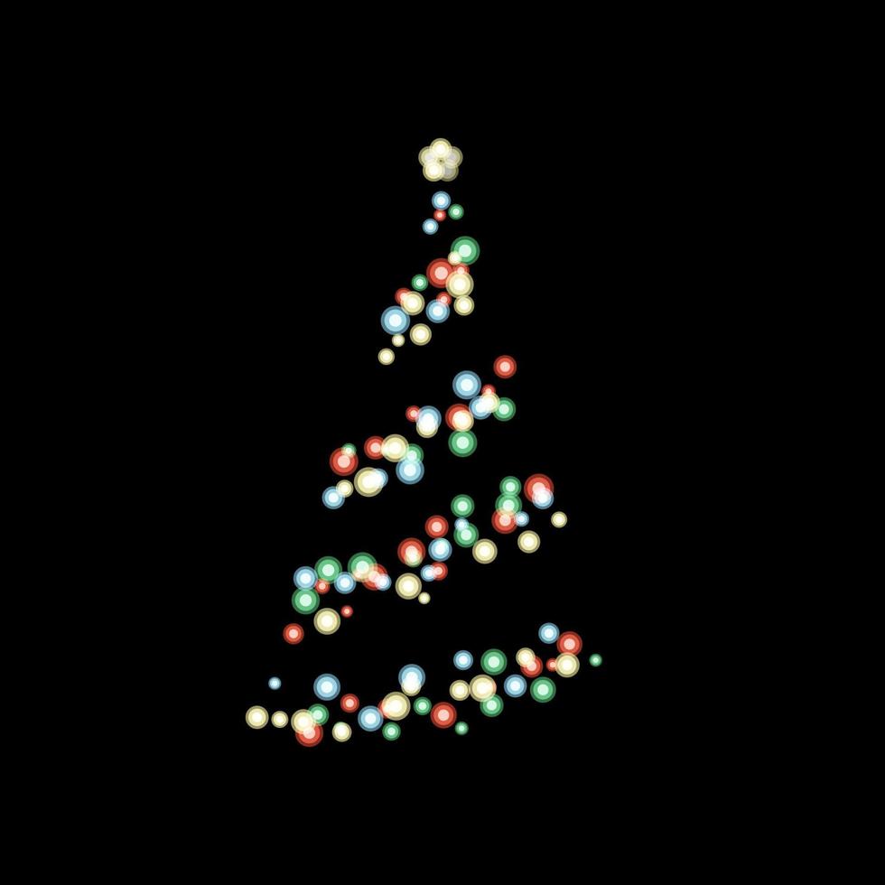 Christmas tree lighting in the dark vector