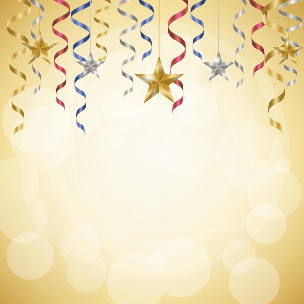 Celebration streamer golden background vector