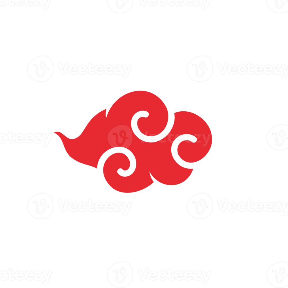chinese red cloud element for decorating the Chinese New Year png