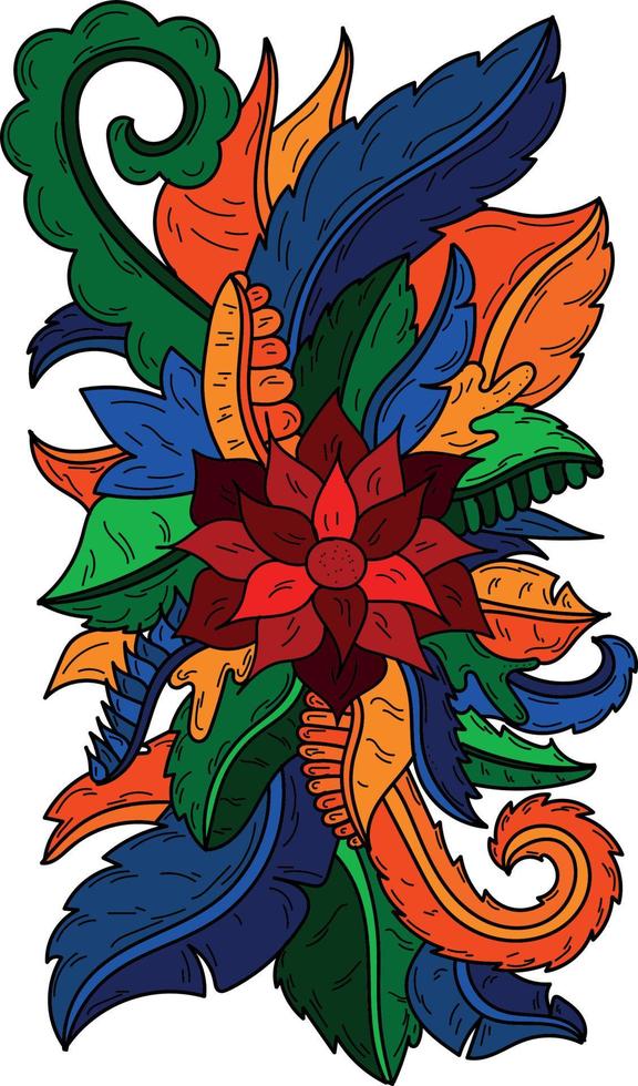 colorful abstract plant flower leaf object for decoration, template, ornament vector