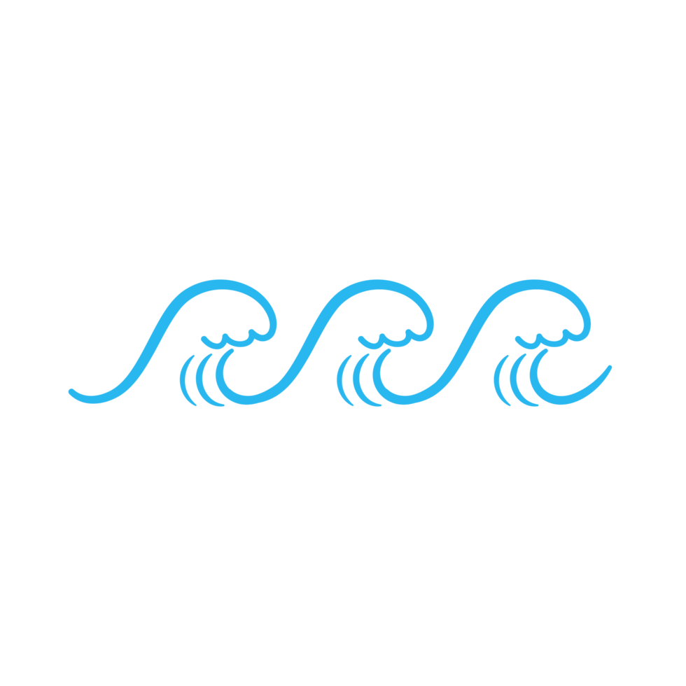 blue water wave line icon in the sea png