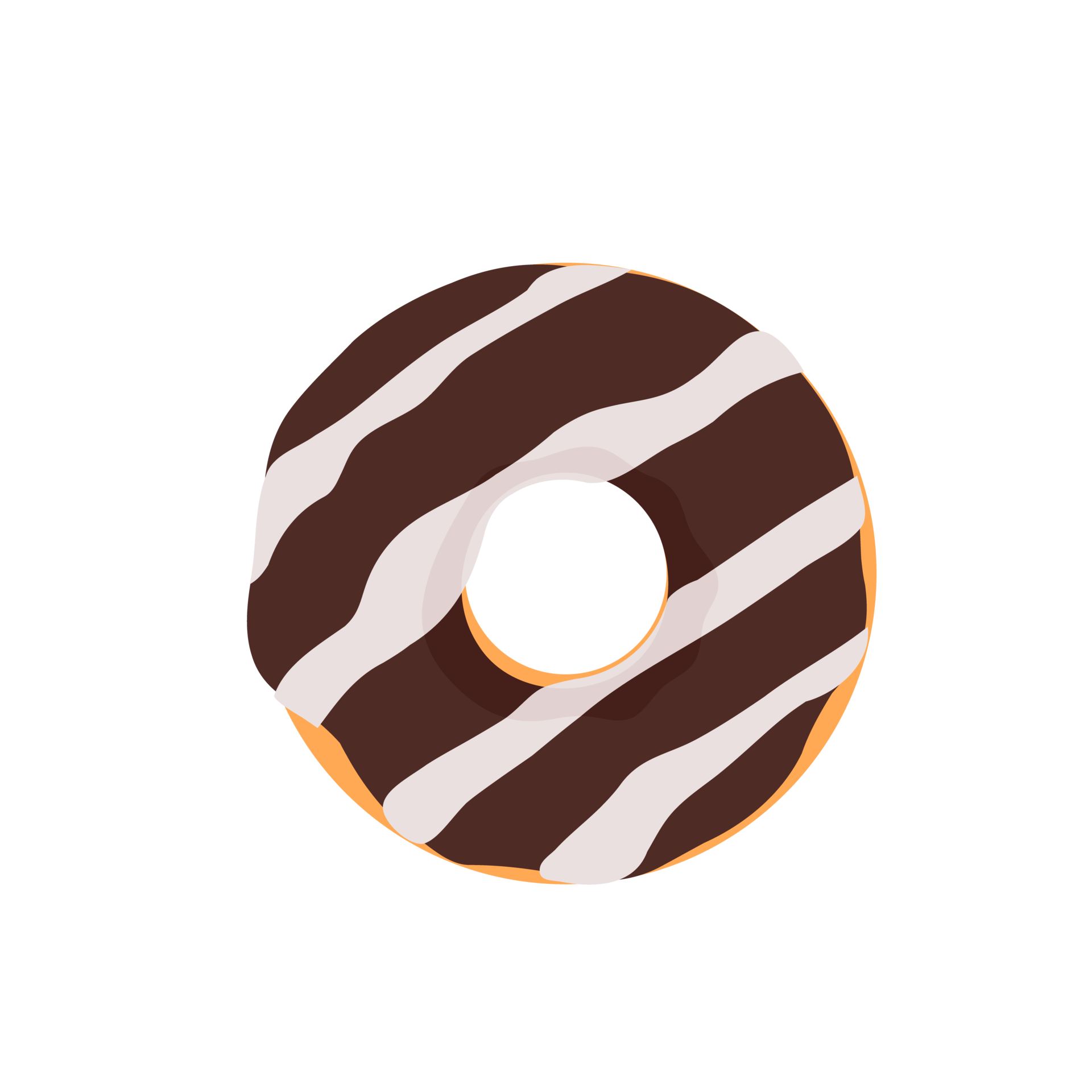 Donut Circle donuts with colorful holes covered in delicious chocolate