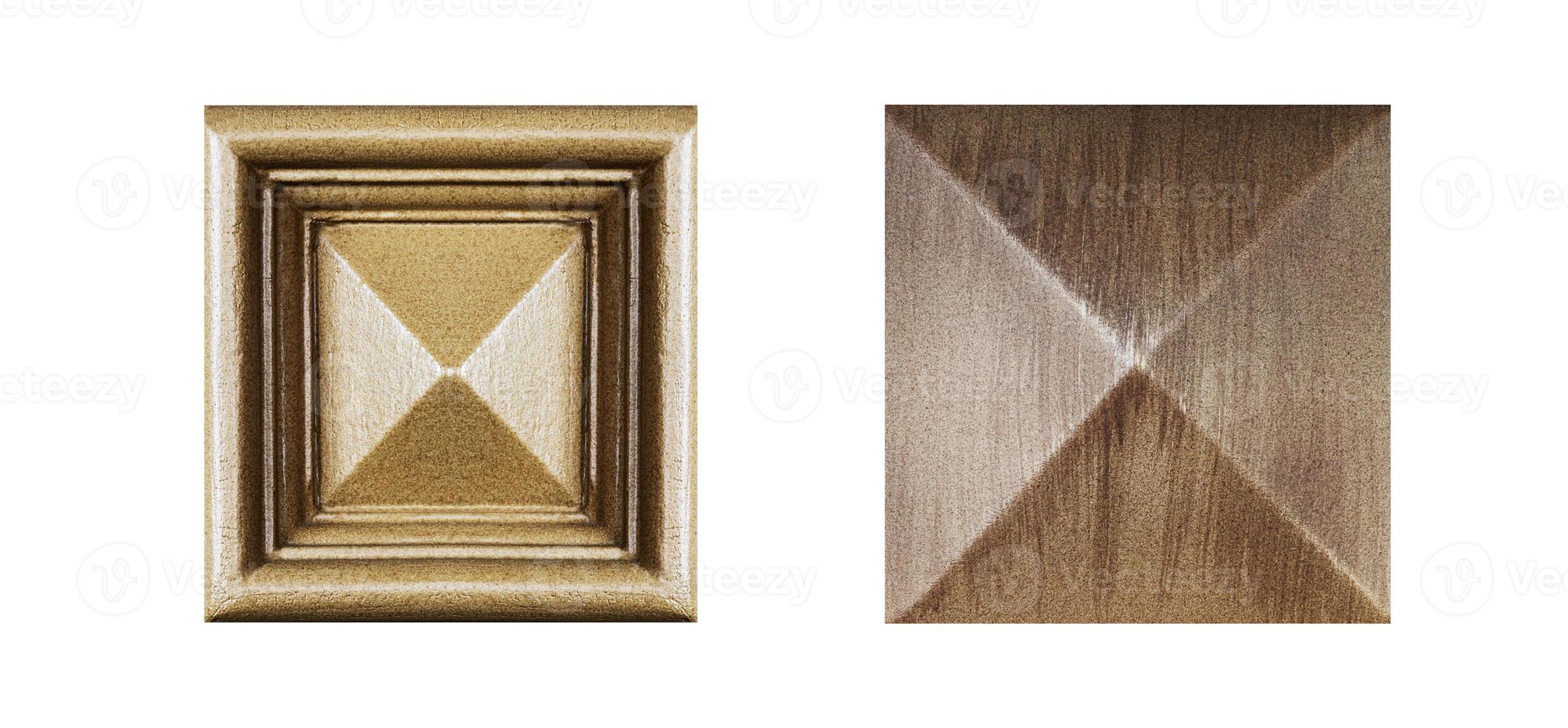 Mock up square wooden blocks for wall decoration isolated on white background with clipping path photo