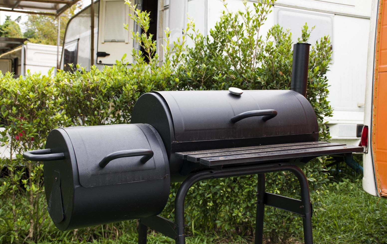 Barbecue grills on the outdoor terrace photo