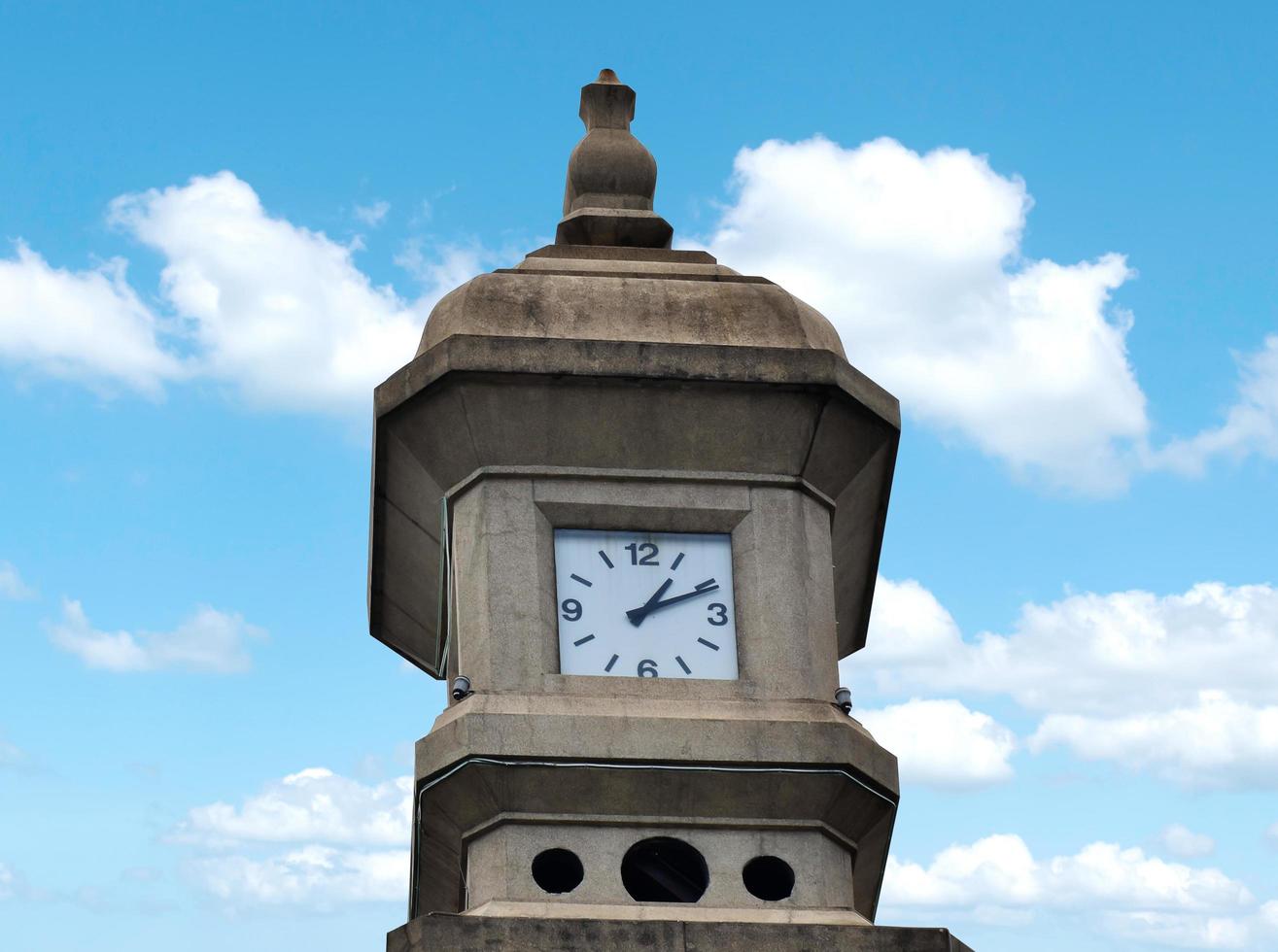 Clock tower landmark at Chatuchak market bangkok Thailand with blue sky background photo