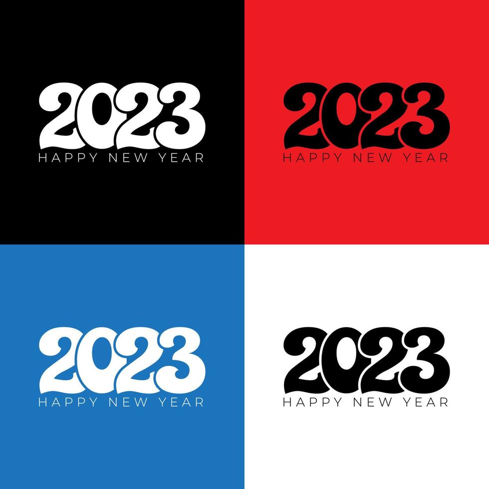 Collection of Elegant Happy New Year 2023 design background. Twenty Twenty Three design vector
