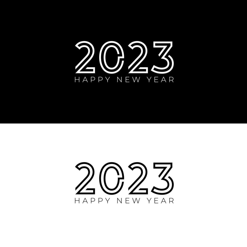 Collection of modern Happy New Year 2023 design background. Twenty Twenty Three design vector