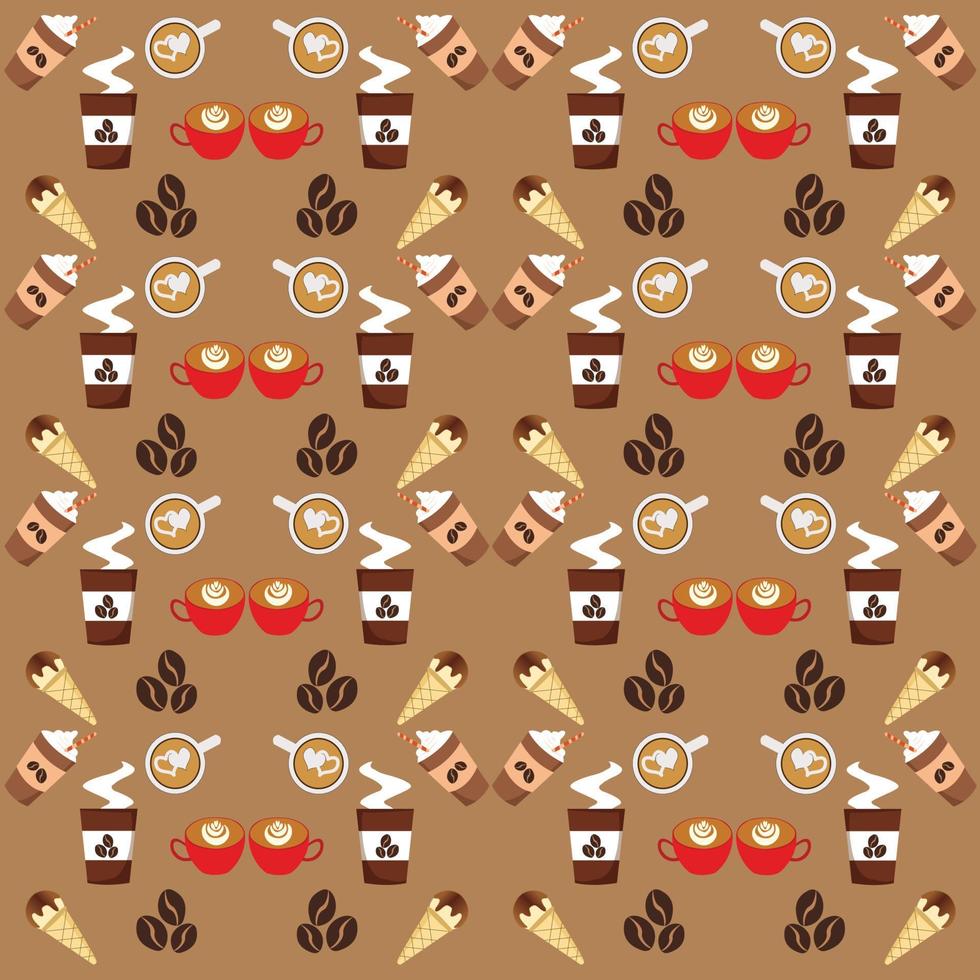 Coffee seamless pattern vector