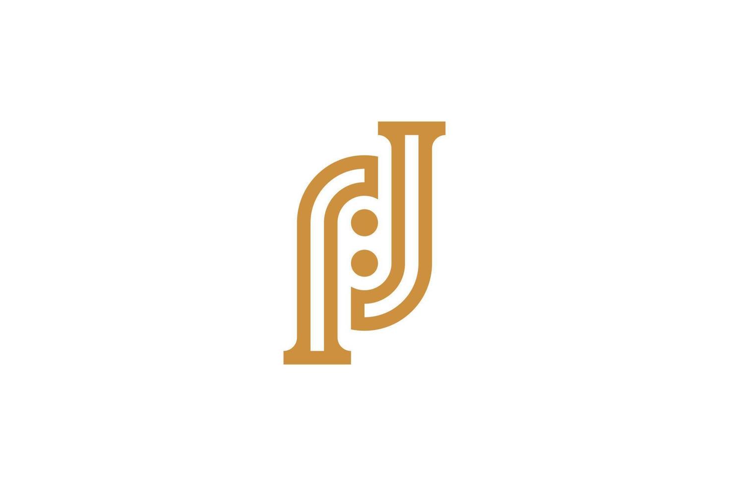 Initial P Monoline Logo Template vector