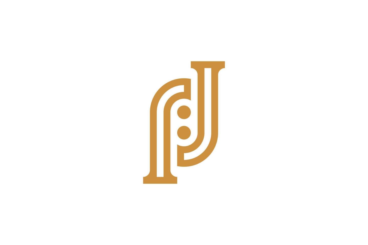 Initial P Monoline Logo Template vector
