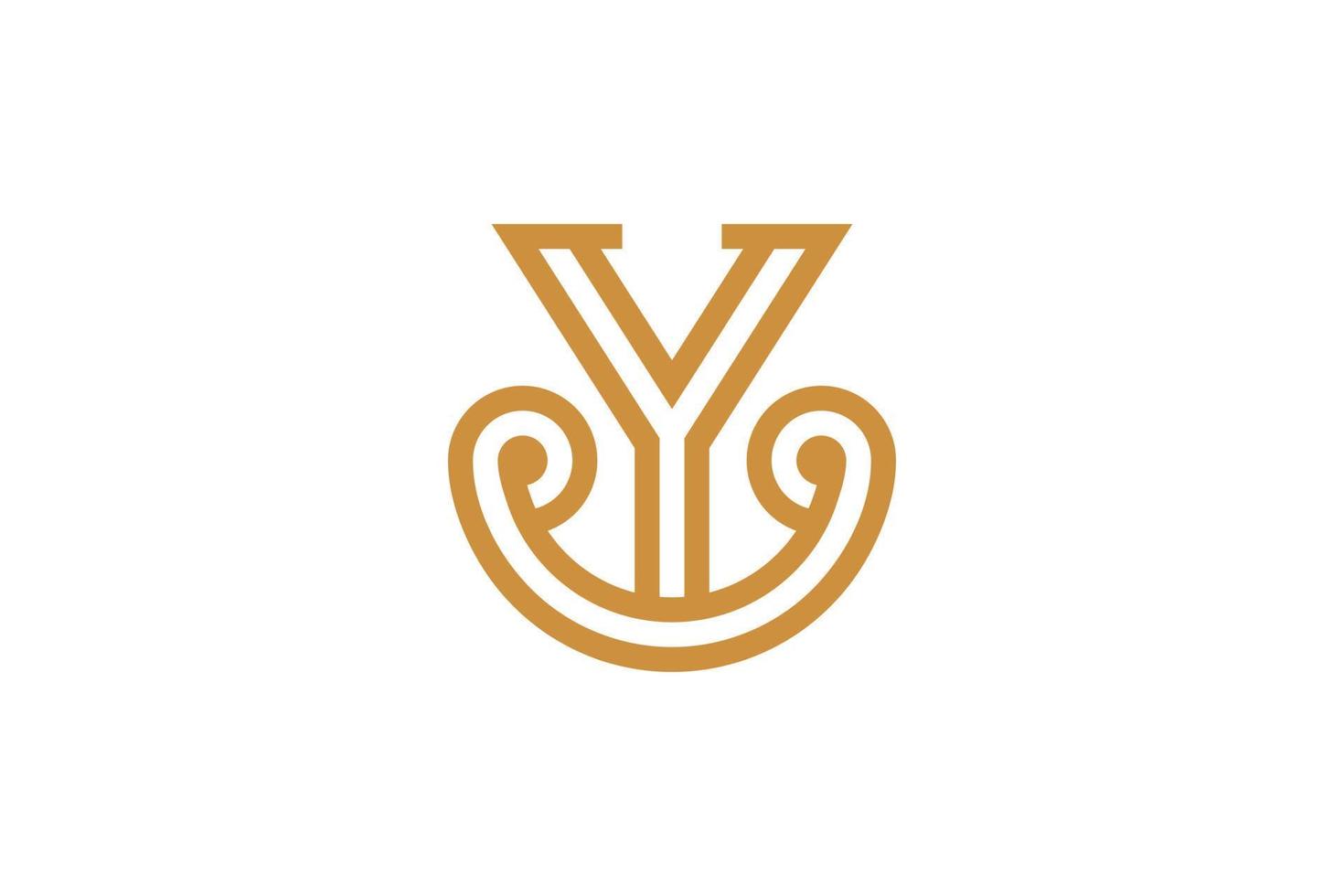 Simple and Modern Letter Y Monoline Logo vector