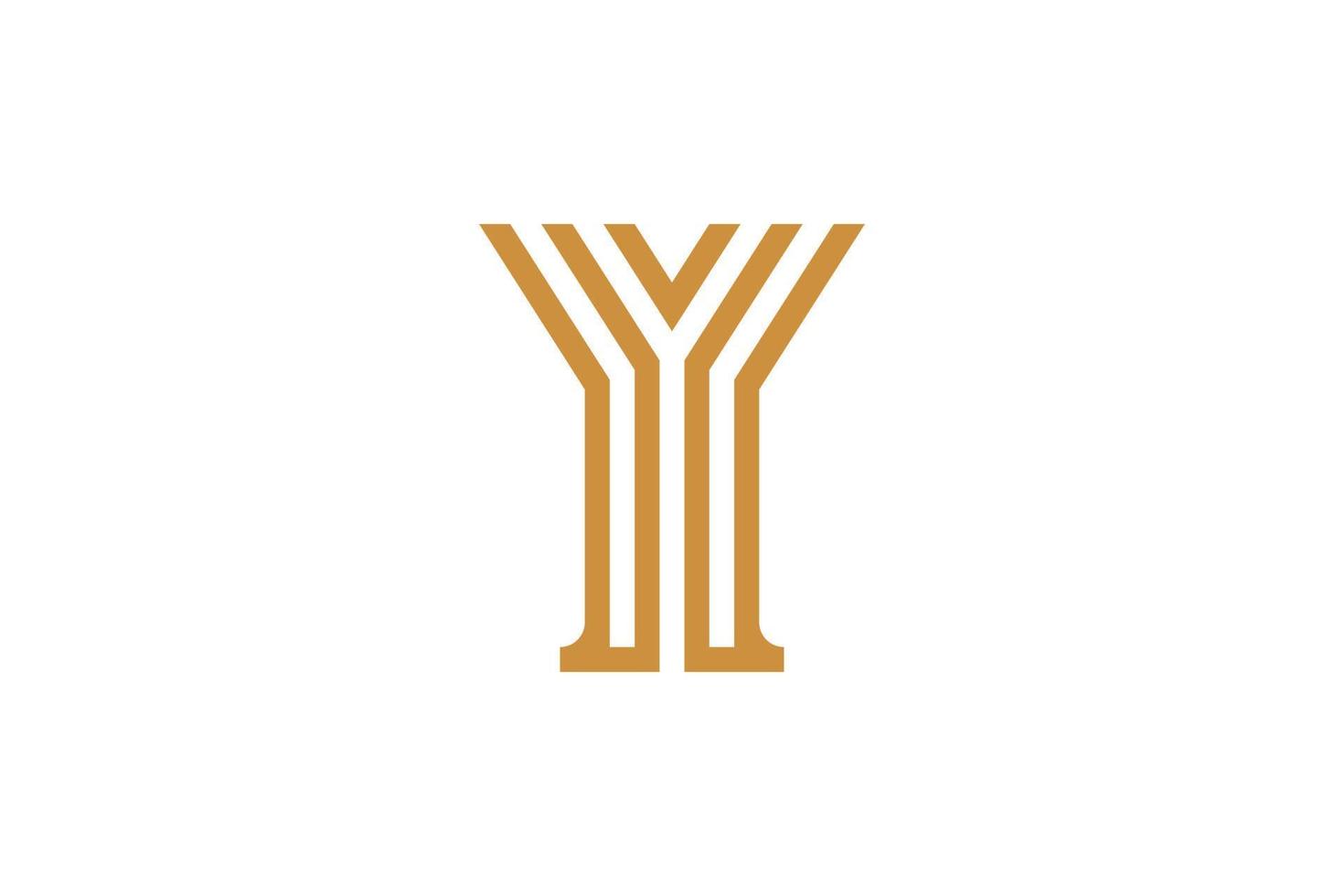 Simple and Modern Letter Y Monoline Logo vector