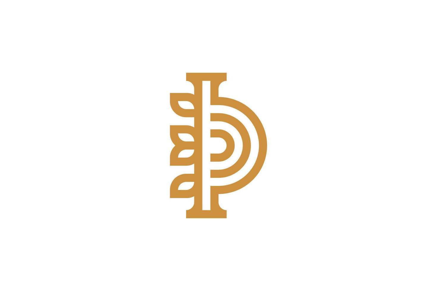 Initial P Monoline Logo Template vector