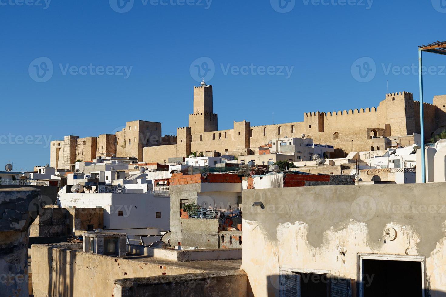 Cityscape view of Sousse city in Tunisia. Medina of Sousse UNESCO. The Medina of Sousse constitutes a harmonious archaeological complex that reflects Arabo-Muslim urbanism applied to a coastal area. photo