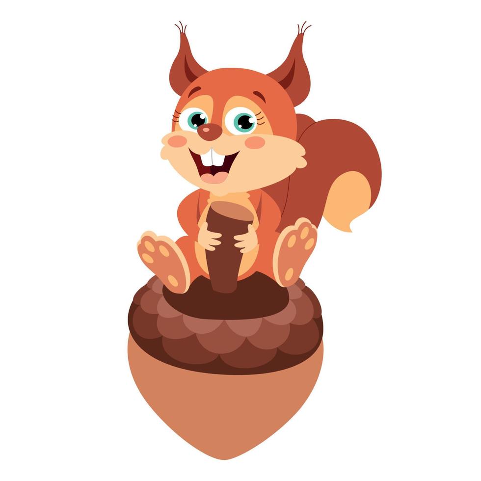 Cartoon Illustration Of A Squirrel vector