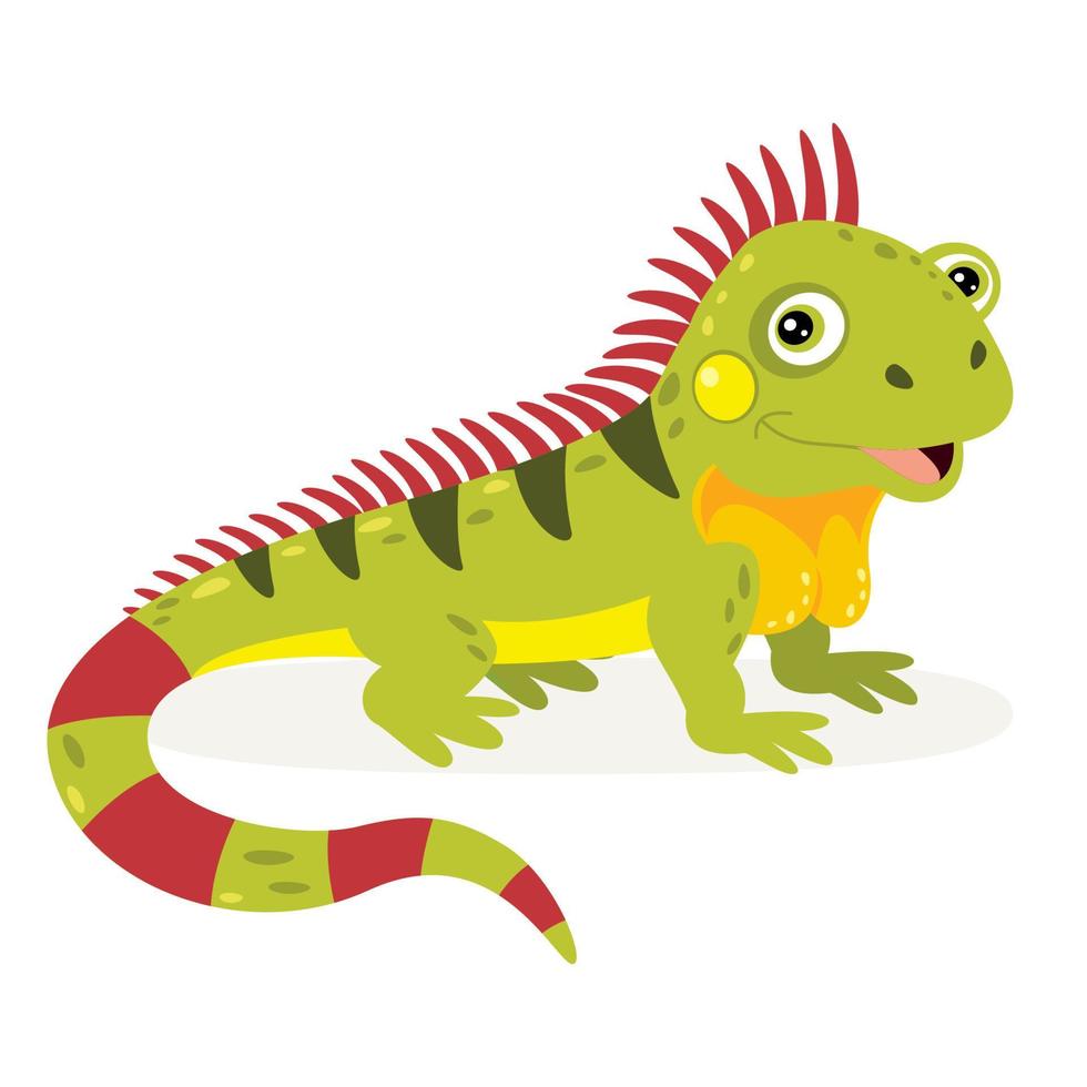 ilustración de dibujos animados de una iguana vector