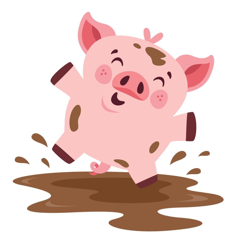 Cartoon Illustration Of A Pig vector