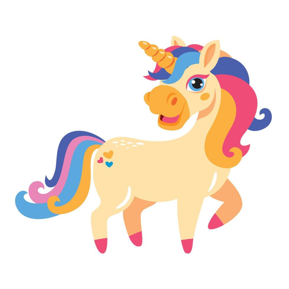 ilustración de dibujos animados de un unicornio vector