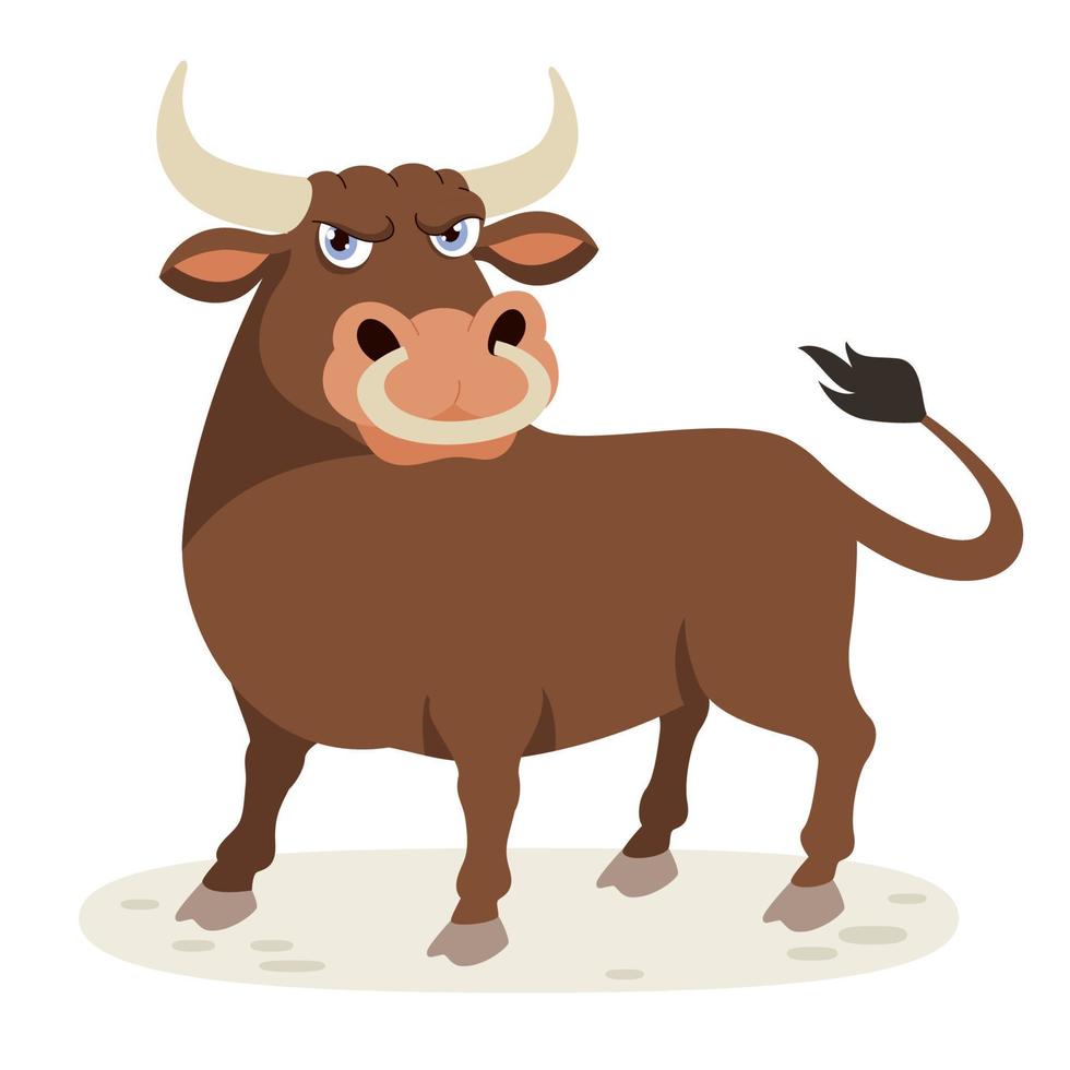 ilustración de dibujos animados de un toro vector