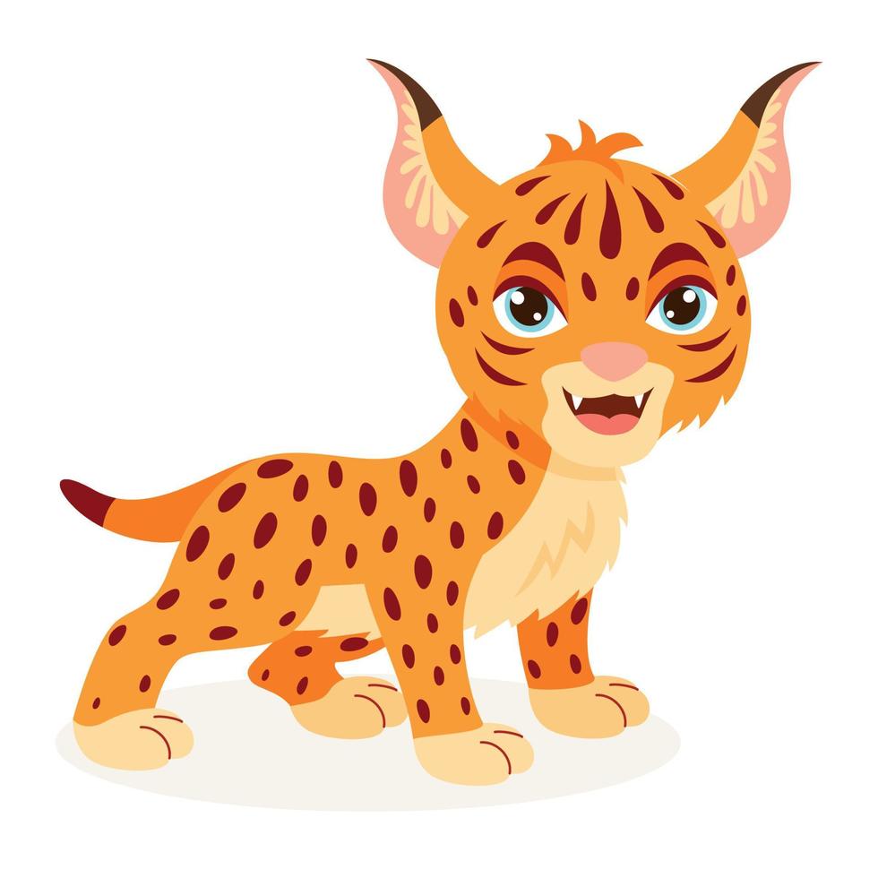 Cartoon Illustration Of A Lynx vector