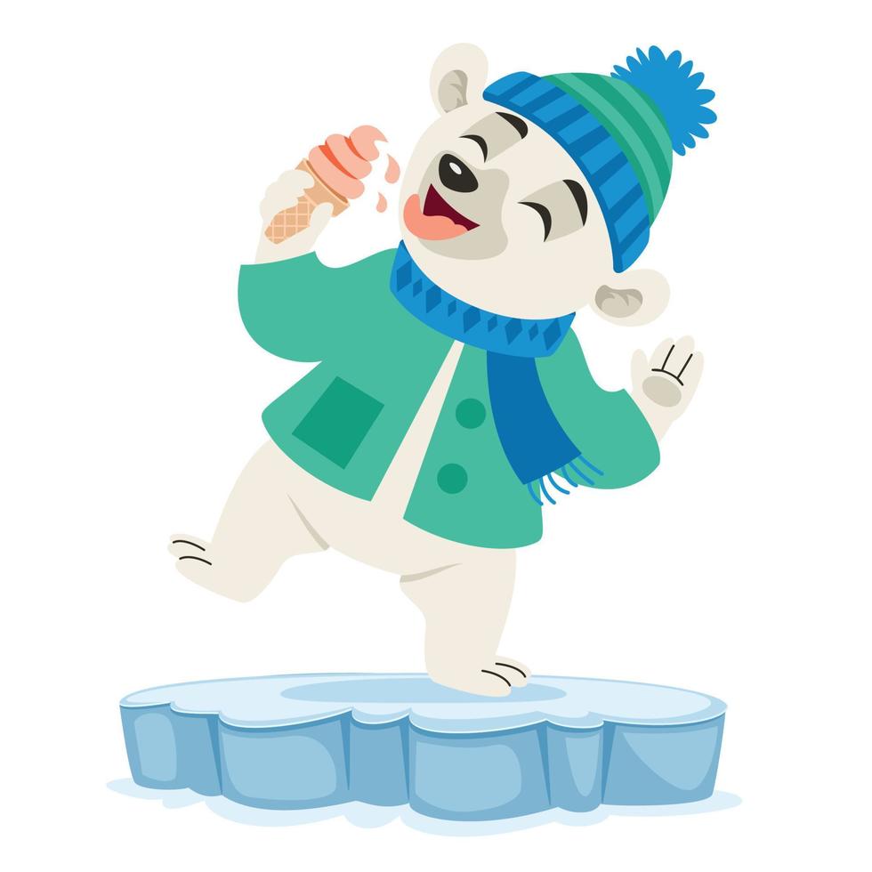 ilustración de dibujos animados de un oso polar vector