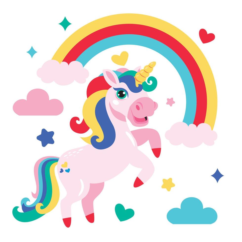 ilustración de dibujos animados de un unicornio vector