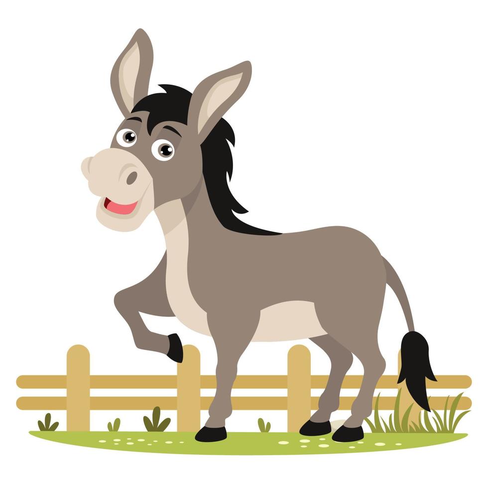 Cartoon Illustration Of A Donkey vector