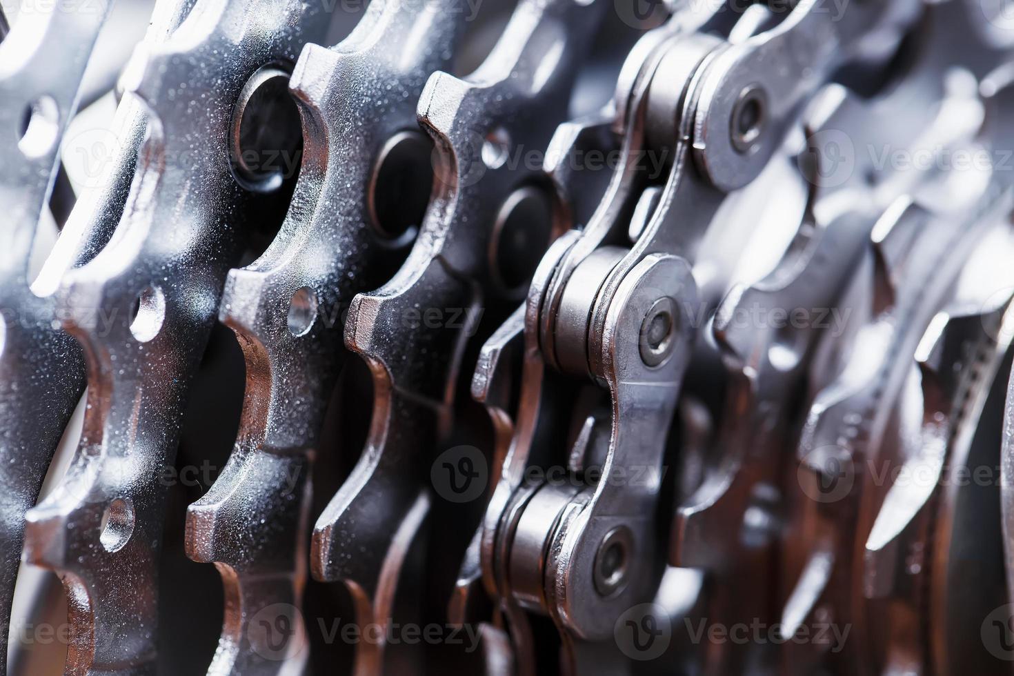 Mountain bike rear cassette macro shot. CARTRIDGE FOR BIKECARTRIDGE. photo