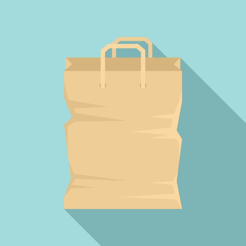 Used paper bag icon, flat style vector