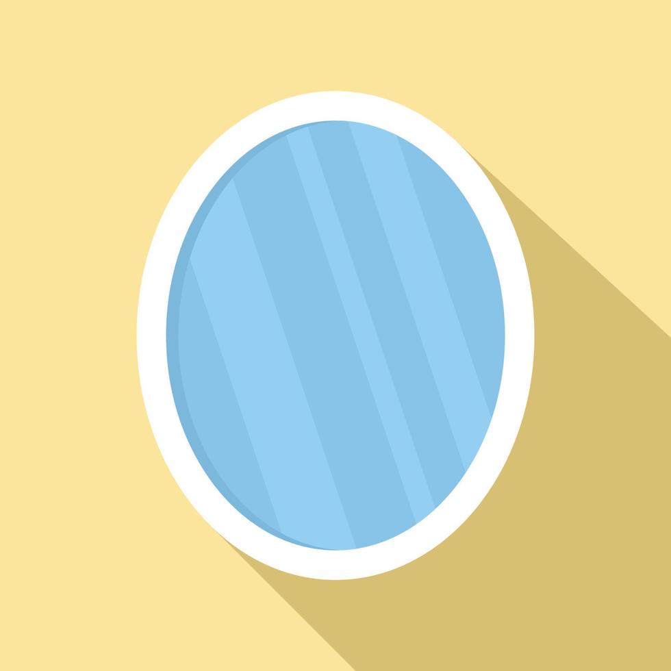 Old mirror icon, flat style vector