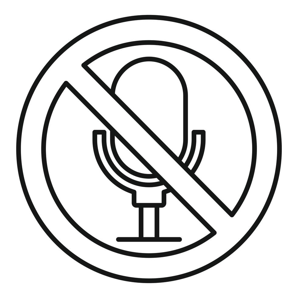 No microphone icon, outline style vector