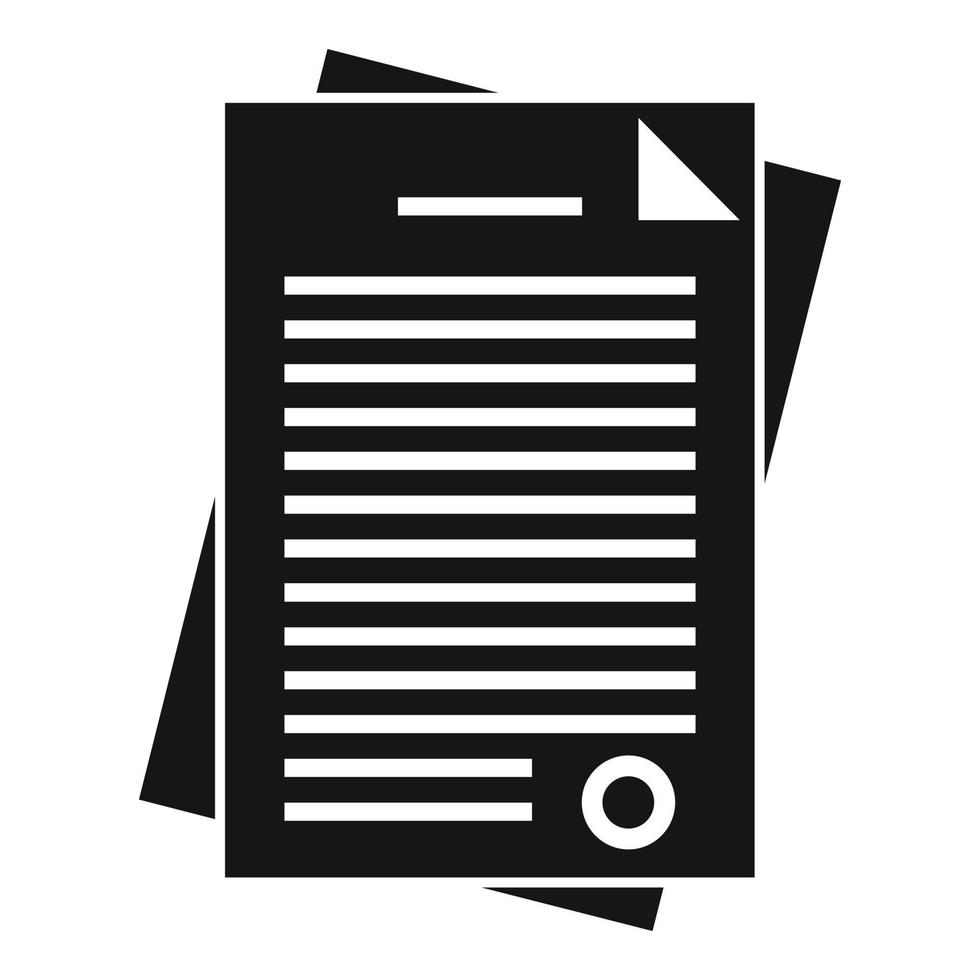 icono de documentos policiales, estilo simple vector