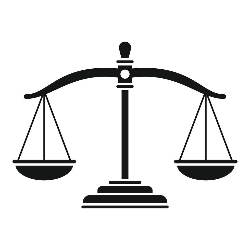 Judge balance icon, simple style vector