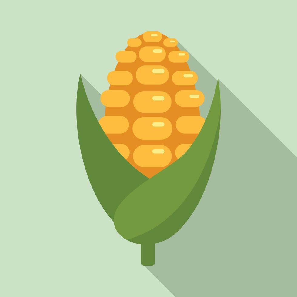 Ear of corn icon, flat style vector