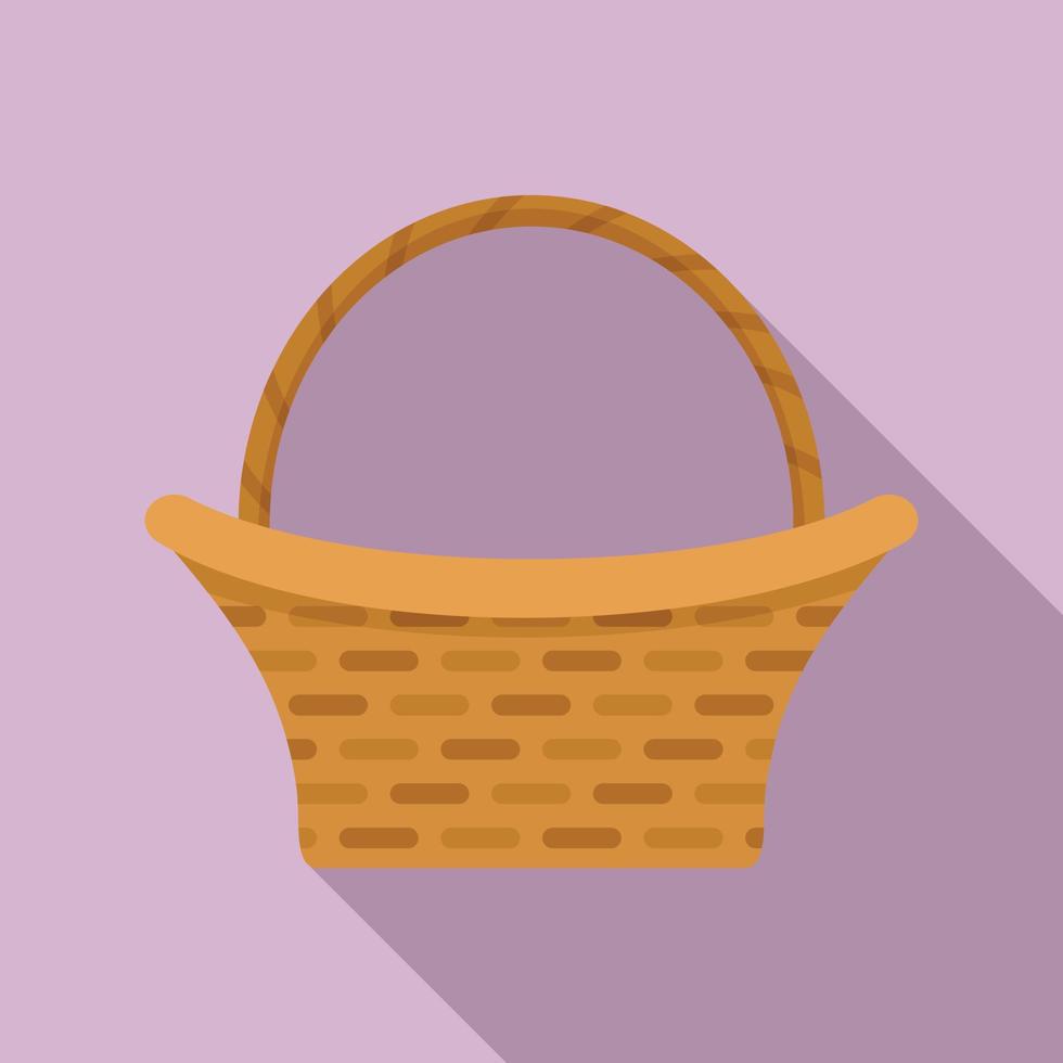 Market wicker icon, flat style vector