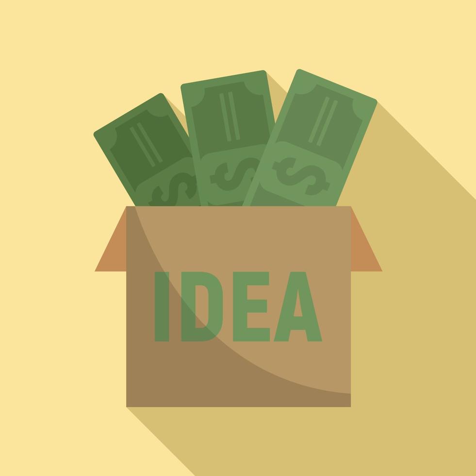 Money idea icon, flat style vector