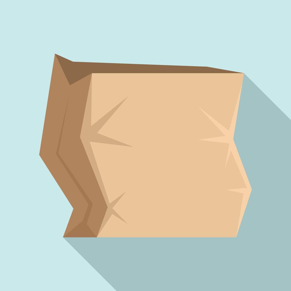 Paper package icon, flat style vector