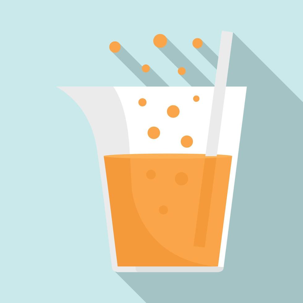 Boiling chemical pot icon, flat style vector