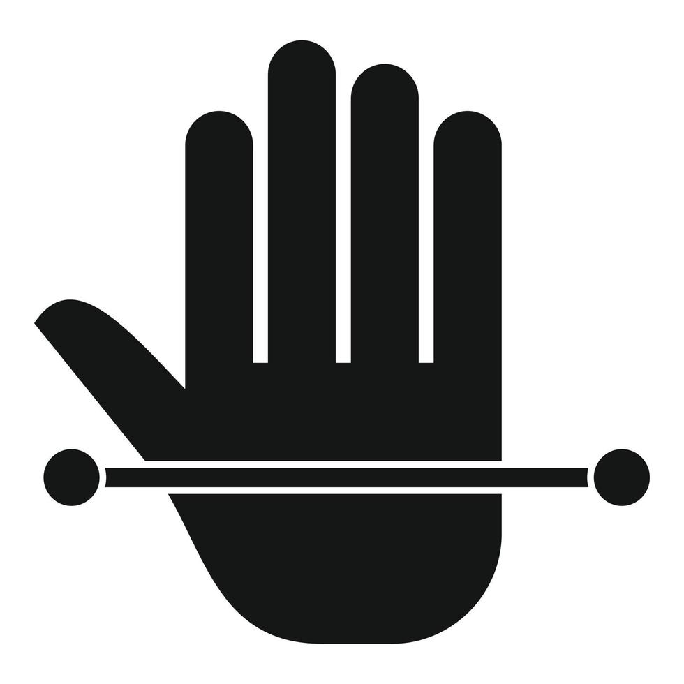 Palm authentication scan icon, simple style vector