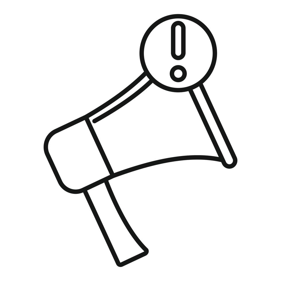 Megaphone notification icon, outline style vector