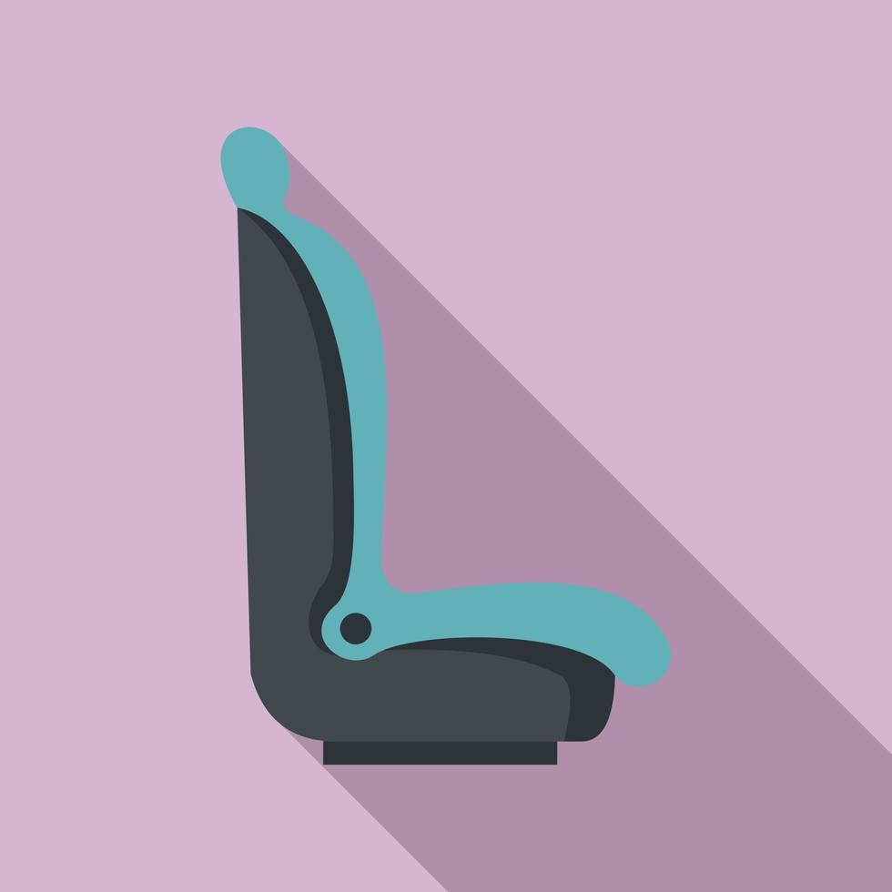 conductor cerca del icono del asiento del bebé, estilo plano vector