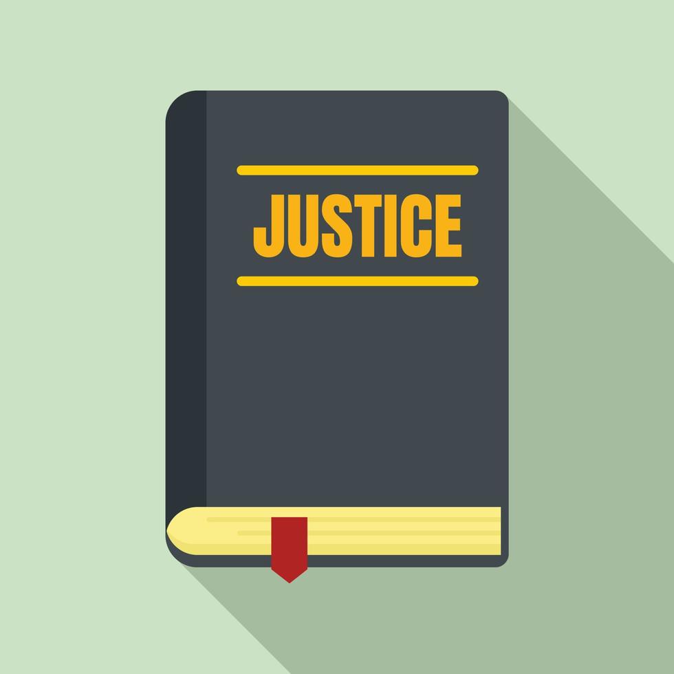 Justice book icon, flat style vector