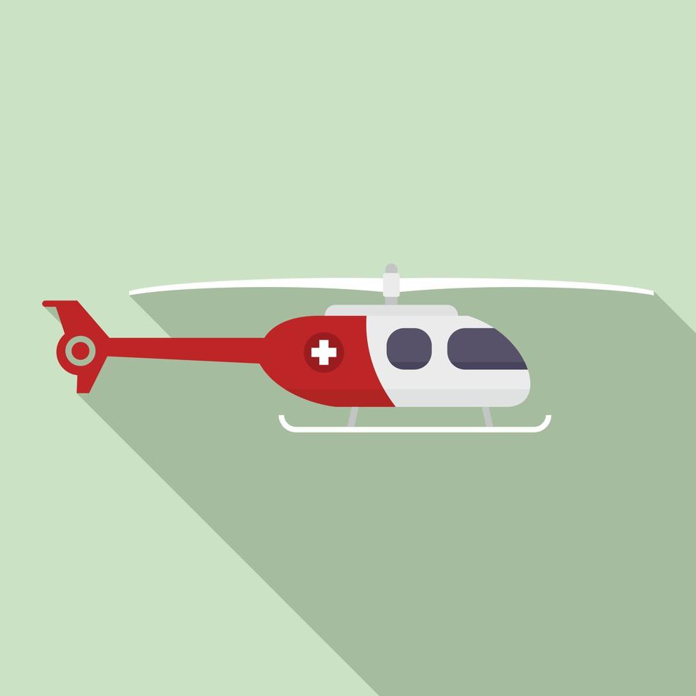 Ambulance helicopter icon, flat style vector
