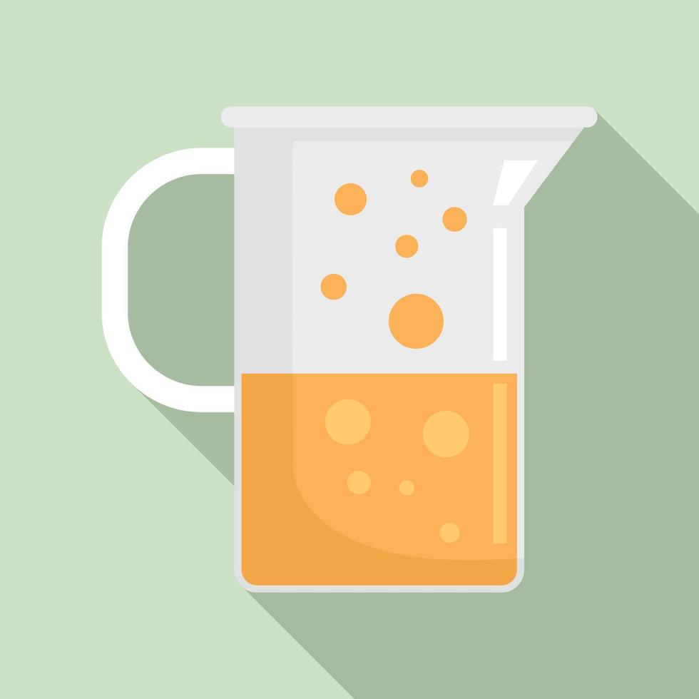 Boiling lab jug icon, flat style vector