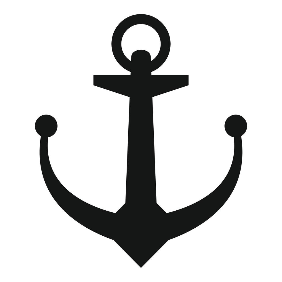 Old anchor icon, simple style vector