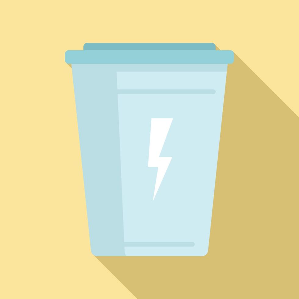 Pack energy drink glass icon, flat style vector