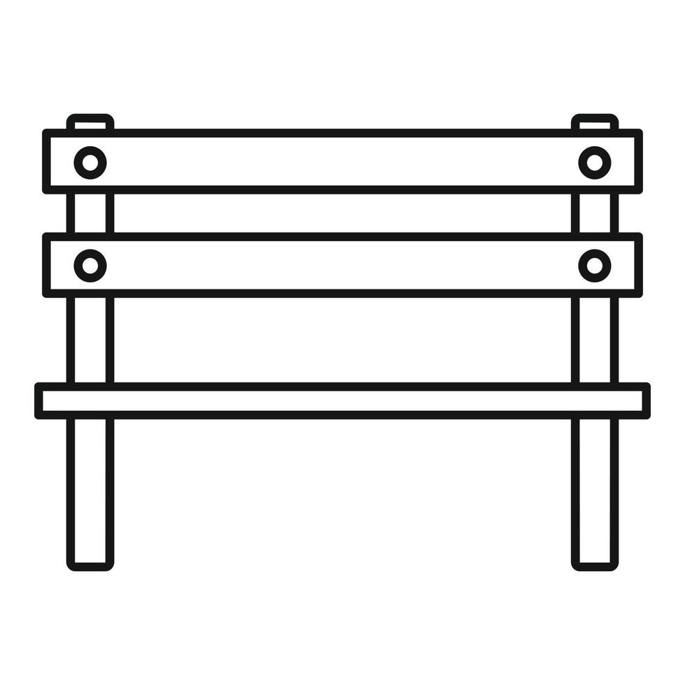 Wooden bench icon, outline style vector