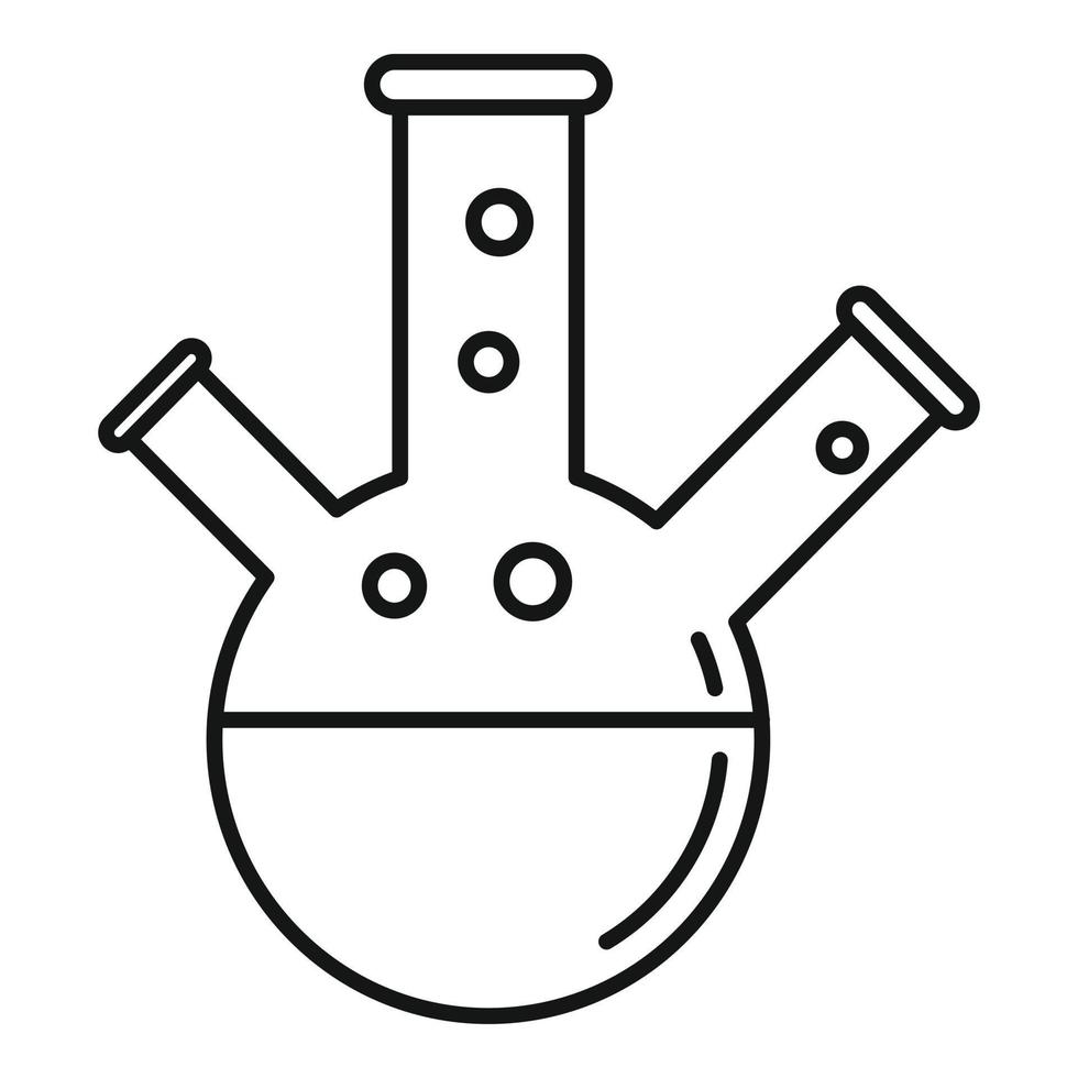 Boiling triple flask icon, outline style vector