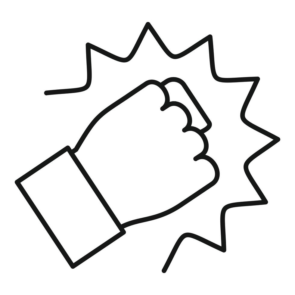 Violence fist icon, outline style vector